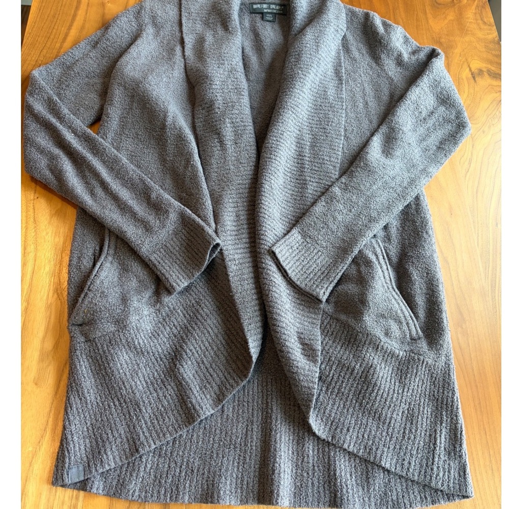 Barefoot Dreams Gray Cozy Open-Front Cardigan